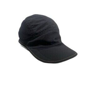 Nike Fit Daybreak All Black 5 Panel Cap Hat Running Training Mesh